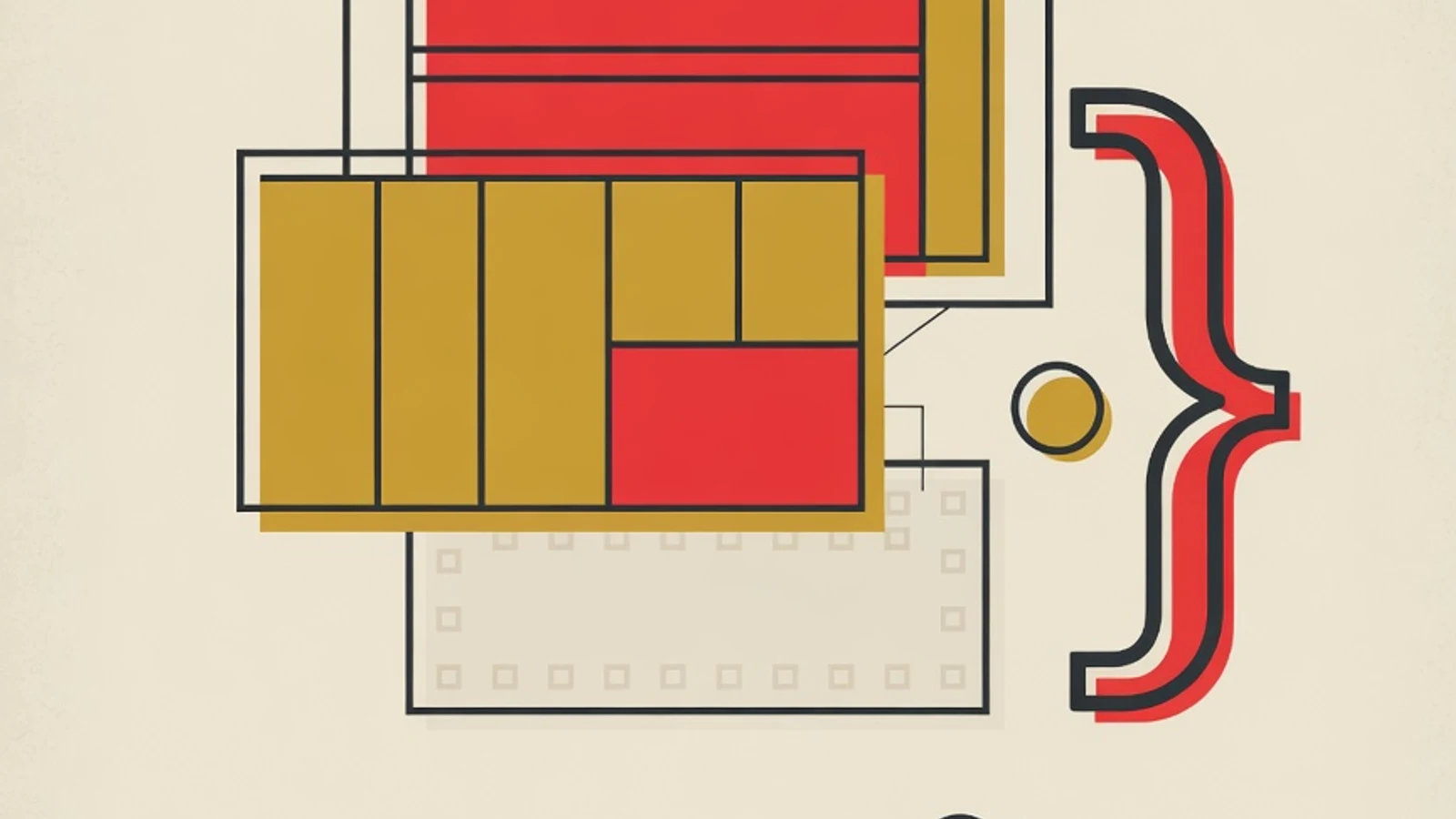 Ilustrasi vektor editorial roadmap frontend: jendela browser, tumpukan blok tata letak CSS, simbol kurung kurawal JavaScript, dan jalur bernomor menuju tiap tahap