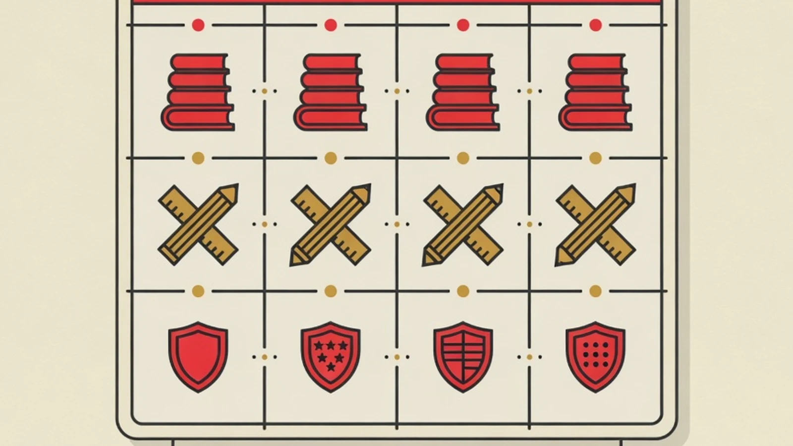 Comparison illustration of four Indonesian service colleges: PKN STAN, STIS, STIN, and IPDN